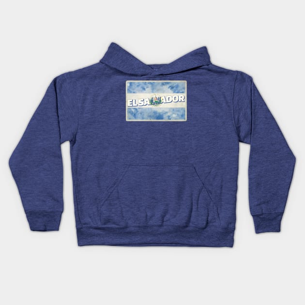 El Salvador Vintage style retro souvenir Kids Hoodie by DesignerPropo